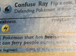Lapras 1995 Rainbow Holo Original + 2 Energy Water Pokemon Cards Confuse Ray - Image 4