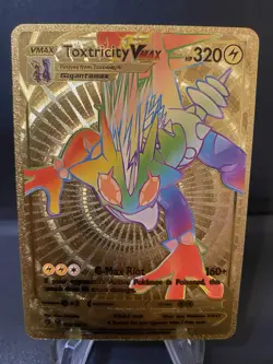 Toxtricity Vmax Rainbow Gold Foil Fan Art Pokemon Display Card - Image 1