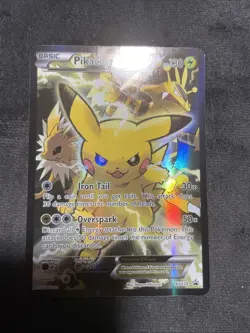 POKEMON TCG: PIKACHU EX XY124 - FULL ART HOLO CARD BLACK STAR PROMO ULTRA - Image 1