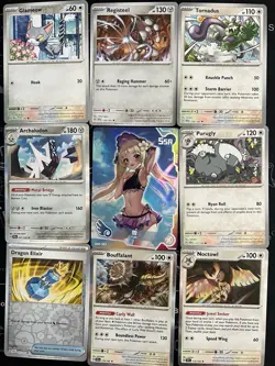 Rare Sexy Anime Waifu Card and 8 Holographic pokemon cards - Image 1