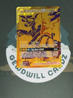 Pokemon TCG Zekrom and Pikachu GX SM248 2021 Black Star Promo Gold Full Art NM - Image 1