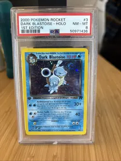 2000 POKEMON ROCKET 1ST ED #3 DARK BLASTOISE-HOLO PSA 8 W/SWIRL - Image 1