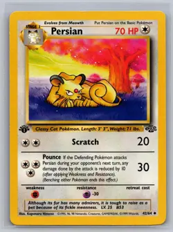 Persian 42/64 LP Jungle 1st Edition Pokemon - Image 1