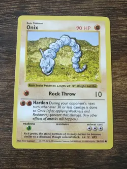 Pokemon Base Set Shadowless Onix 56/102 Non Holo LP- - Image 1