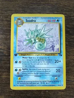 Pokemon Fossil 1st Edition Seadra 42/62 Non Holo NM - Image 1