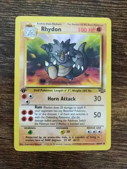 Pokemon Jungle 1st Edition Rhydon 45/64 Non Holo LP- - Image 1