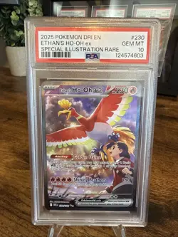 Pokemon TCG 2025 Destined Rivals Ethan's Ho-Oh ex 230/182 SIR Holo PSA 10 - Image 1