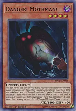 Yugioh! 3x Danger! Mothman! x3 - SOFU-EN084 - Super Rare - 1st Ed LP - Image 1