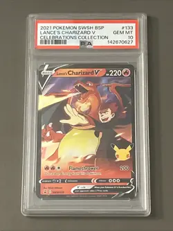 Pokemon TCG: Lance's Charizard V SWSH133 Sword & Shield Promo Cards Holo PSA 10 - Image 1