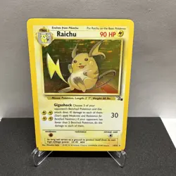 Pokemon TCG Raichu Fossil Holo Rare Card 14/62 Unlimited WOTC Vintage - Image 1