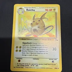 Pokemon TCG Raichu Fossil Holo Rare Card 14/62 Unlimited WOTC Vintage - Image 3