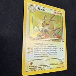 Pokemon TCG Raichu Fossil Holo Rare Card 14/62 Unlimited WOTC Vintage - Image 5