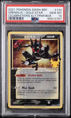 2021 POKEMON SWSH BLACK STAR PROMO #144 GRENINJA-GOLD STAR PSA 10 - Image 1