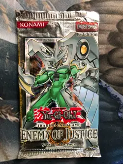 Yugioh "Enemy of Justice" 9-Card 1st Edition Sealed Booster Pack X1 - Image 1