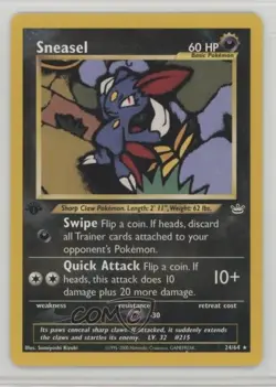 Sneasel 1st Ed. Pokemon Neo Revelation #24 2001 - Image 1