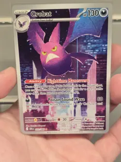 Pokemon Crobat Chaos Rising Illustration Rare 093/086 NM Off Center - Image 1