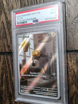 2025 POKEMON WHT EN-WHITE FLARE ILLUSTRATION RARE #116 JOLTIK PSA 9 - Image 2