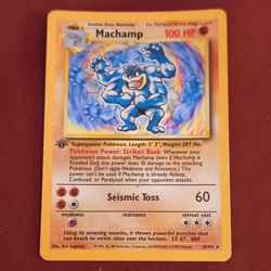 Pokemon Machamp 1st Edition Shadowless Holo Deck Exclusives Base Set 8/102 100HP - Image 1