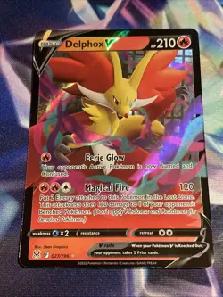 Pokemon TCG Delphox V 027/196 Ultra Rare Lost Origin NM/M - Image 1