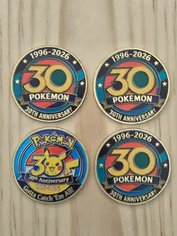 Pokemon 30th Anniversary Collectible Metal Coins Set Of 4 - Image 3