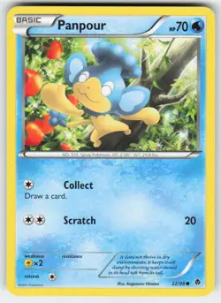 Panpour 22/98 Common Emerging Powers Pokemon Moderately Played - Image 1