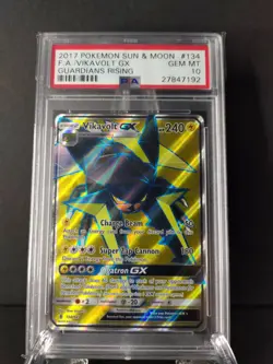 2017 Pokemon Vikavolt #134 GX Guardians Rising PSA 10 GEM MINT Holo - Image 1