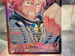 Koby OP11-001 NM ALTERNATE ART FOIL A Fist of Divine Speed One Piece Leader Card - Image 4