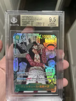 Bandai One Piece Azure Sea's Seven Dracule Mihawk OP14-119 Manga BGS 9.5 - Image 1
