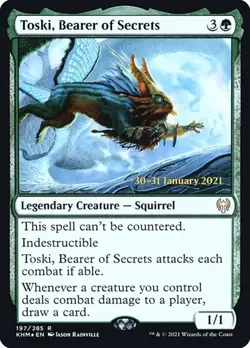 Toski, Bearer of Secrets - Foil Prerelease Promo Kaldheim LP MTG - Image 1