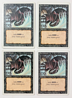 MTG Dark Ritual Revised Playset 4x Magic 3rd Ed Black Interrupt Spell Set - Image 1