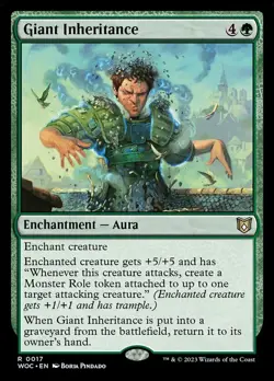x1 Giant Inheritance R MTG Commander: Wilds of Eldraine M/NM, English - Image 1