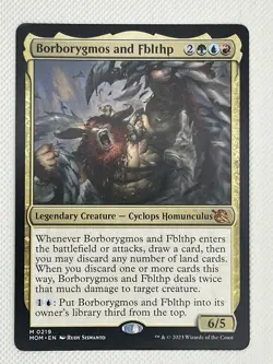 Borborygmos and Fblthp 0219 - MTG March of the Machine - NM - Regular Mythic - Image 1