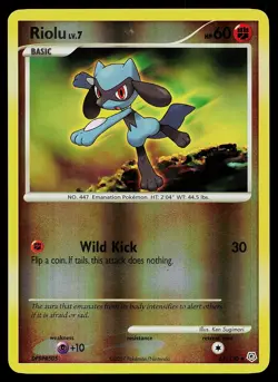 Pokemon Card - Riolu Diamond and Pearl 61/130 Reverse Holo - Image 1