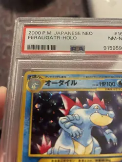 Pokemon Neo Genesis TCG Feraligatr Holo No.160 Japanese Edition - PSA 8 w/ 🌀 - Image 3