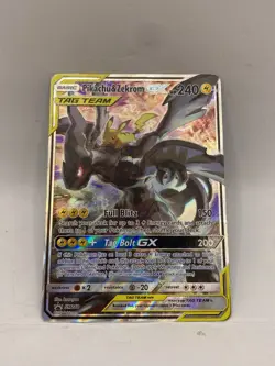 Pikachu & Zekrom GX SM168 Pokemon Card TCG Black Star Promo - Small Creases - Image 1