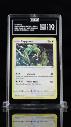 2020 POKEMON BLACK STAR PROMOS COSMOS HOLO #SWSH029 RAYQUAZA TAG 10 - Image 1