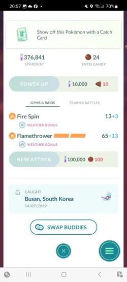 Pokemon Go Shiny Legendary Entei ( High CP ) - Image 2