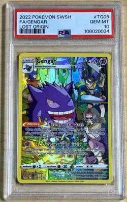 2022 Pokemon Sword & Shield Lost Origin #TG06 FA Gengar Lost Origin PSA 10 Gem - Image 1