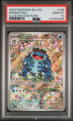 2025 POKEMON BLK EN-BLACK BOLT ILLUSTRATION RARE #105 SEISMITOAD PSA 10 - Image 1