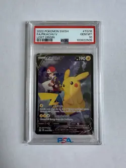Pikachu v TG16/TG30 PSA 10 Trainer Gallery Pokemon Sword & Shield Lost Origin - Image 1