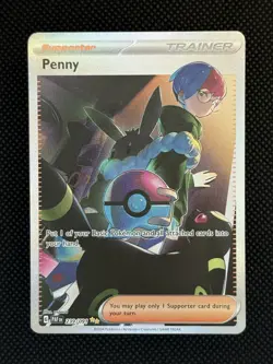 Pokemon TCG Penny Paldean Fates Trainer Holo Card 239/091 Illustration Rare NM - Image 1