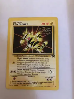 VINTAGE POKEMON BLACK STAR PROMO CARD - #2 ELECTABUZZ (WB MOVIE STAMP) WOTC NM - Image 1