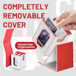 Trading Card Storage Box with Commander Display for MTG, TCG, White & Red - Image 5