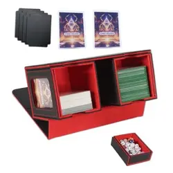 Card Deck Box for Trading Cards with Dice Storage, Double window separation - Image 1