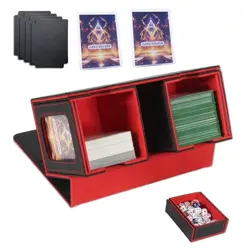 Card Deck Box for Trading Cards with Dice Storage, Double window separation - Image 2