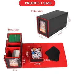 Card Deck Box for Trading Cards with Dice Storage, Double window separation - Image 5