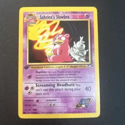 Pokemon Card Sabrina's Slowbro Gym Heroes 1st Edition Uncommon 60/132 Near Mint - Image 1