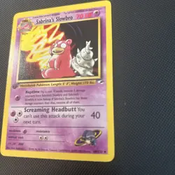 Pokemon Card Sabrina's Slowbro Gym Heroes 1st Edition Uncommon 60/132 Near Mint - Image 2