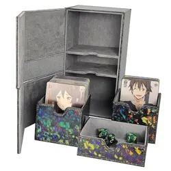 Dmoicols Card Deck Box for 200+ Sleeved Cards, Laser Leather Trading Card - Image 3