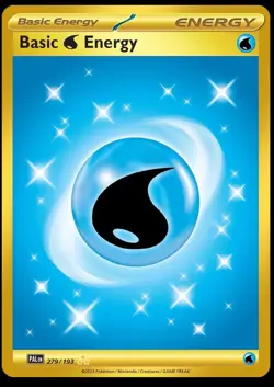 Pokemon Paldea Evolved Gold Hyper Rare Holo Card Basic Water Energy 279/193 - Image 1